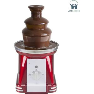 LifeStages - Chocoladefontein - Fontein 3 Tiers - Chocolade Fondue Machine 750 ML - Rood