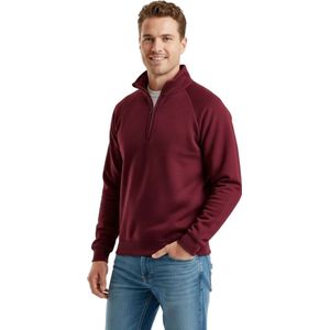 Casual Heren Sweater - Bordeaux Rood - Trui - Half Zipper - Regular Fit - Paars