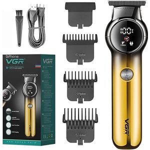 DrPhone VGR Tondeuse V-989 | Draadloze Professionele Haartrimmer met Dual-Speed, Keramische Bladen & LED Display