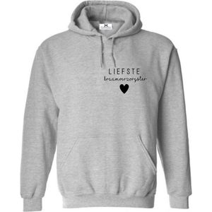 Cadeau kraamverzorgster hoodie met tekst-liefste kraamverzorgster met hartje-Maat L