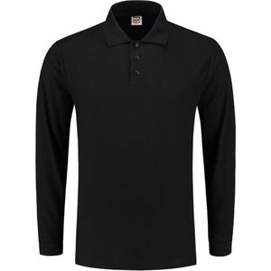 Tricorp Poloshirt lange mouw - Casual - 201009 - Zwart - maat XL