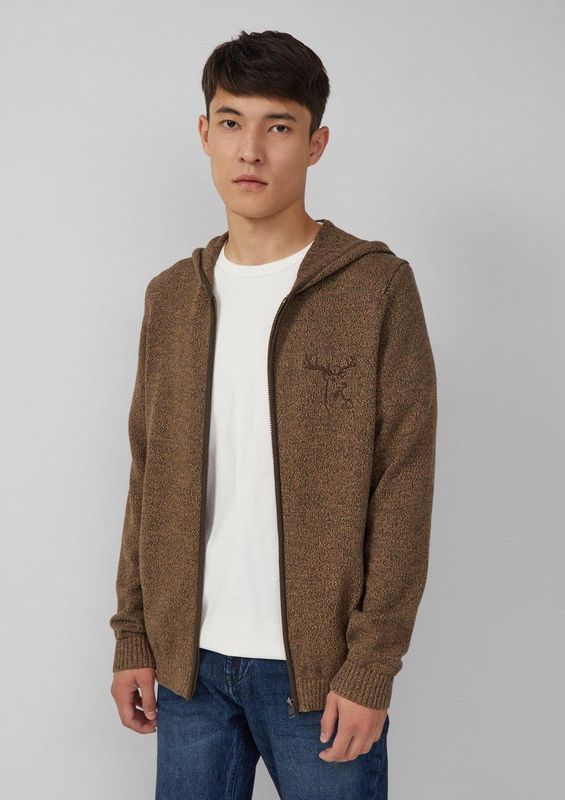 s.Oliver - Strickjacke - Katoenen Vest - Met Capuchon - Borduursel