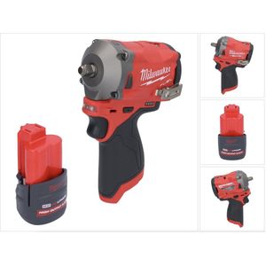 Milwaukee M12 FIW38-251 accu slagmoersleutel 12 V 339 Nm 3/8"" borstelloos + 1x oplaadbare accu 2,5 Ah - zonder oplader