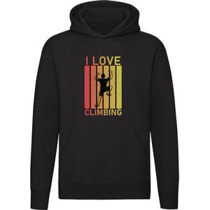 I Love Climbing Hoodie - klimmen - boulderen - muurklimmen - wandklimmen - bergbeklimmen - grotklimmen - indoor - sport - unisex - trui - sweater - capuchon