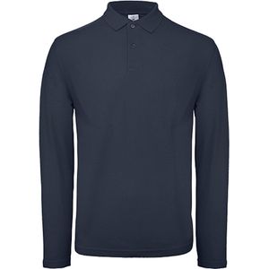 Men's Long Sleeve Polo 'ID.001' Donkerblauw B&C Collectie maat M