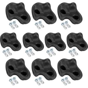 Kunststof klimstenen voor buiten - 10 stuks klimhouders - rotswand grepen - klimmuur accessoires - StoneActive Shorts (zwart) .