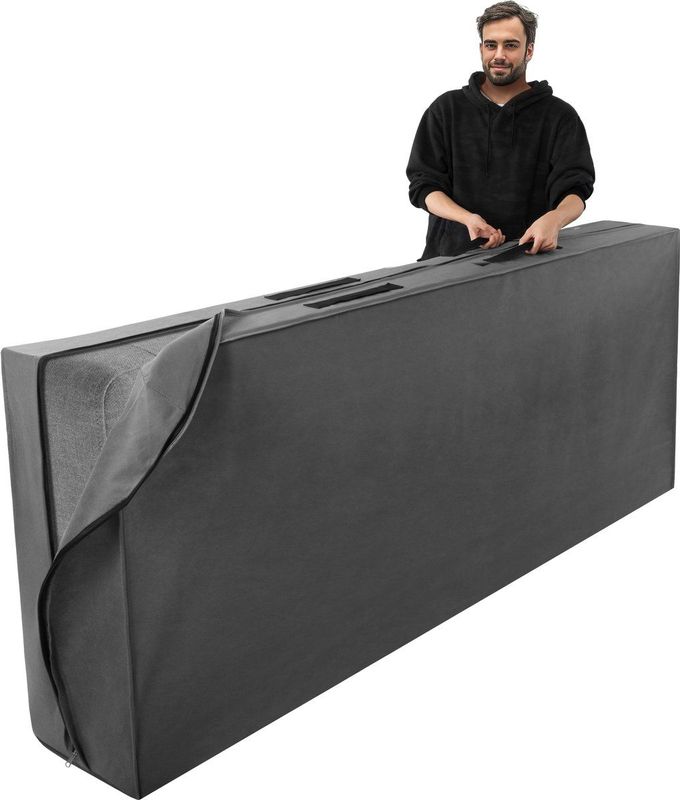 Navaris - Matrasbeschermer - Grijs - 90 x 200 x 25 cm - Ademend en Stevig