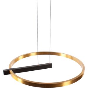 Eettafellamp rond bloomlux | 1 lichts | goud/zwart | kunststof / metaal | in hoogte verstelbaar tot 120 cm | Ø 60 cm | eetkamer / eettafel lamp | modern / sfeervol / chique design