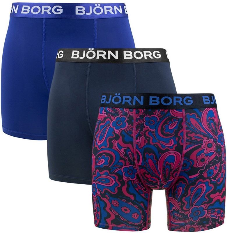 Björn Borg heren sports microfiber 3P boxers basic flowers multi