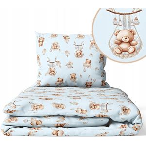 Kinderbeddengoed set 90x120 cm met vulling - Beren in mandjes