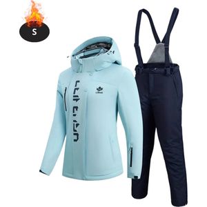 Nivard Skipak - SkiBroek - Skijas - Ski Suit - Wintersport - Dames - 2-Delig - Lichtblauw - Maat S