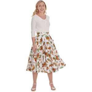 Banned - Tiki Club Swing Rok - XS - Wit