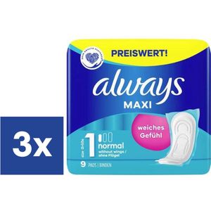 Always Maxi Normal Maandverband - 3 x 9 stuks - Voordeelverpakking 3 stuks