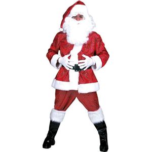 Funny Fashion - Kerst & Oud & Nieuw Kostuum - Kerstman Kostuum Traditioneel - Rood - Maat 56-58 - Kerst - Verkleedkleding