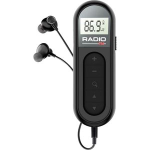 Mini Radio - FM Transistor Radio - radio - Draagbare Radio - Oplaadbare Radio - ABS - Zwart