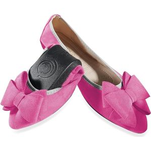 Comfortabele platte ballerina's puntige neus, opvouwbare pumps, casual jurk - Zwart, maat 40.5 EU