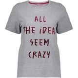 Geisha - T-shirt Basic - Grijs - Met Tekst - Dames