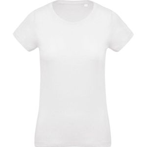 Kariban Dames/dames Organic Crew T-Shirt met halsband (Wit)