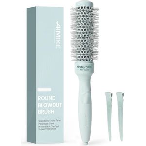 Professionele ronde haarborstel 32mm voor kort haar, antislip handvat en sneldrogend