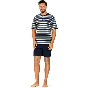Comte - Heren Shortama - Zomer - Katoen - Blauw Groen Gestreept - Maat XL