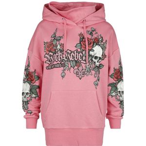 Rock Rebel by EMP Roze lange trui met print en strass details - Dames - XL