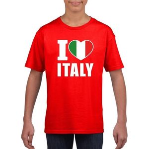 Rood I love Italie fan shirt kinderen 122/128