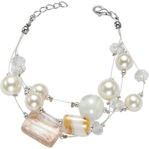 Behave Armband met glaskralen en parels