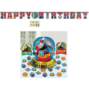 Thomas de Trein - Thomas de Stoomlocomotief - Tafeldecoratie set - Happy Birthday Slinger - Versiering - Kinderfeest - Themafeest - Verjaardag.