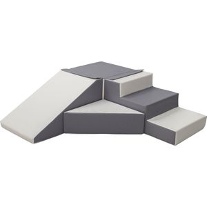Viking Choice Schuimblokken Speelgoed - Foam Blokken Glijbaan 40 cm Hoog - Wit & Grijs