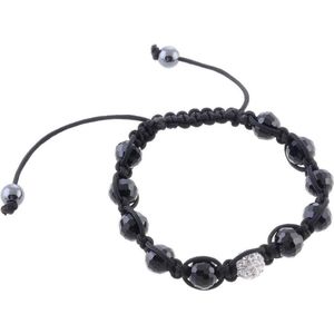 Behave Geknoopte armband met kralen en steentjes