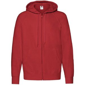 Fruit Of The Loom Heren Lichtgewicht Full Zip Jacket / Hoodie (Rood)