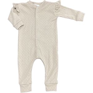 Boxpakje ruffle - Pointelle - Dark beige - maat 44