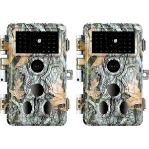 Wildlife Hunting Camera met Bewegingsactivatie en Waterdichte Behuizing - Buiten Surveillance Camera - Nachtzicht - Hoge Resolutie Video's - 720p - Grijs x 2 - 1296 Pixels - 120 Graden Kijkhoek - Waterbestendig - AGA Modelnummer