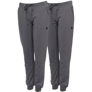 2-Pack Donnay - Stretch Joggingbroek met Elastiek (Jana) - Sportbroek - Dames - Charcoal-marl (037) - maat S