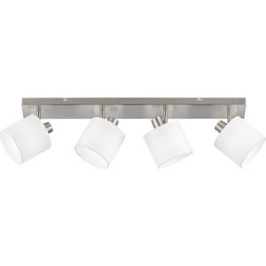 LED Plafondspot - Plafondverlichting - Torna Torry - E14 Fitting - 4-lichts - Rechthoek - Mat Nikkel - Aluminium