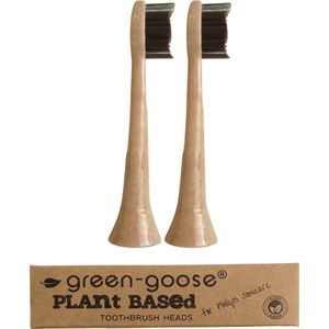 green-goose® Sonicare Bioplastic Opzetborstels - 2 Stuks - Plant-based Materiaal - Houtskool Haren - BPA-vrij