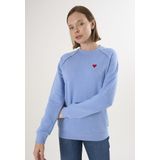 Felix Hardy Basic Sweatshirt Ronde Hals Katoen Dames Koningsblauw - L