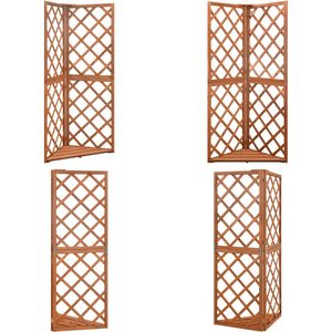vidaXL Latwerk hoekmodel 50x50x145 cm massief vurenhout - Hekwerk - Hekwerken - Tuinhekwerk - Tuinhekwerken