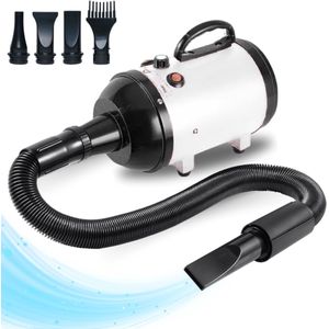 BestBuddies® Professionele Hondenföhn – 3200W Krachtige Waterblazer – Inclusief 4 Opzetstukken – Fluisterstil <50 dB – Met Geluiddemper – Robuuste Behuizing – Zwart