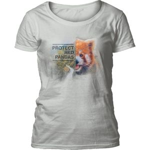 Ladies T-shirt Protect Red Panda Grey S