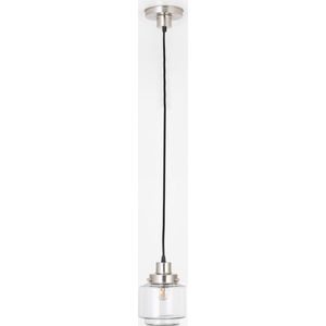 Art Deco Trade - Hanglamp aan snoer Getrapte Cilinder Small Helder 20's Matnikkel