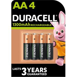 Duracell Rechargeable AA 1300mAh batterijen - 4 stuks