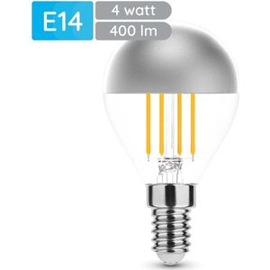 Modee E14 LED Lamp 4W - 400lm - 2700K - Warm Wit - LED Filament Globe Mini P45 Kopspiegellamp - Vervangt 40W Halogeen Gloeilamp