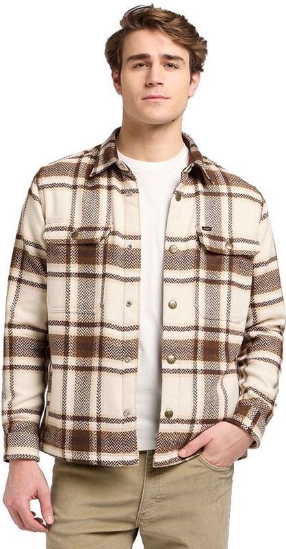 Lee - Relaxed Overhemd - Beige - Wolmengsel - Met Klepzakken