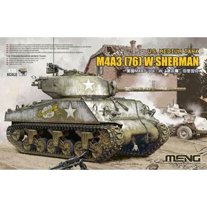 1:35 MENG TS043 U.S. Medium Tank M4A3 [76]W Sherman Plastic Modelbouwpakket