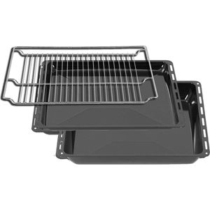 ICQN Oven Bakplaat Set - 3 Stuks - 2x Bakplaat en Rooster voor oven- 465x375x30 en 465x375x60 mm - Geëmailleerd