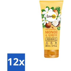 Lovea – Conditioner – Monoï & Shea – Voedend – 200 ml - Voordeelverpakking - 12 stuks