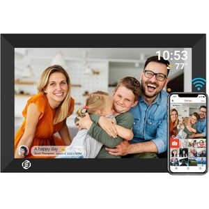 Equivera Digitale Fotolijst - Digitale Fotolijst - Fotokader - Touchscreen - Uploaden via App - 32 GB Geheugen - WiFi - 10,1 Inch HD