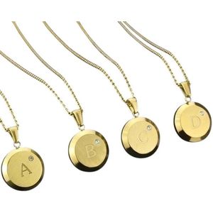 RVS Goudkleurige Initiaal Ketting vrouw