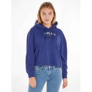 Tommy Hilfiger cropped dames hoodie blauw - Maat XS